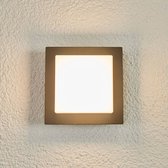 Lucande - LED wandlamp buiten - 1licht - aluminium, polycarbonaat - H: 14 cm - grafietgrijs, opaalwit - Inclusief lichtbron