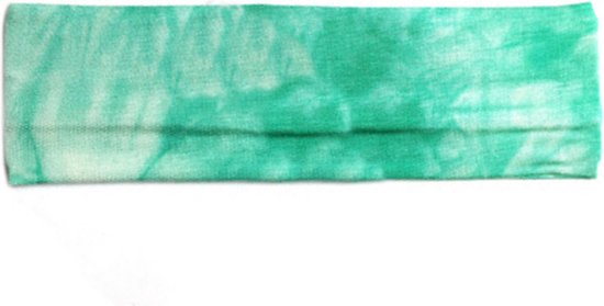 Haarband Tie Dye - Groen | 20 x 6 cm | Elastische Hoofdband | Polyester