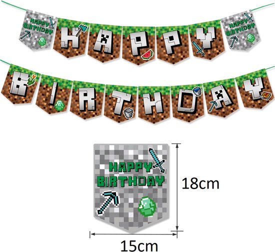 Thema: Minecraft Versiering – Minecraft Decoratie Verjaardag versiering voor... | bol.com