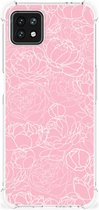 Smartphone hoesje OPPO A53 5G | A73 5G Stevige Telefoonhoesje met transparante rand Witte Bloemen