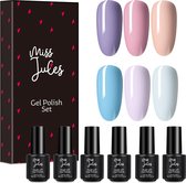 Miss Jules - 6-Delige Gellak Starterspakket - Nagellak - Kleur Pastel - Glanzend & Dekkend resultaat