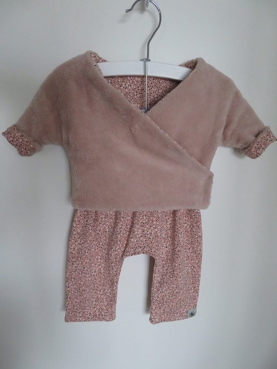 Vêtement nouveau-né - bébé fille - Ensemble 2 pièces - Taille 50 - rose - cadeau de maternité - (fait main Sweet Bébé Bedstraw)