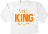 Shirt met naam kind koningsdag-Little King-Maat 86