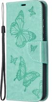 Mobigear Telefoonhoesje geschikt voor Samsung Galaxy A52 Hoesje | Mobigear Butterfly Bookcase Portemonnee | Pasjeshouder voor 2 Pasjes | Telefoonhoesje voor Pinpas / OV Kaart / Rijbewijs - Turquoise