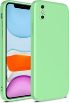 Smartphonica iPhone X/Xs siliconen hoesje met zachte binnenkant - Groen / Back Cover geschikt voor Apple iPhone X/10;Apple iPhone Xs