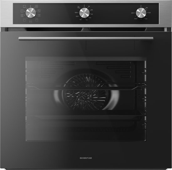 Inventum IOH6072RK - Hetelucht inbouw oven - Zwart/RVS - 72 liter