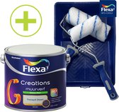 Flexa Creations - Muurverf - Extra Mat - Tranquil Dawn - Groen - 2.5 l + Flexa Muurverfset 5-delig