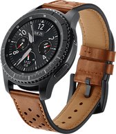 YONO Leer Air Bandje 22mm - Horlogebandje geschikt voor Samsung Galaxy Watch 46mm / 3 (45mm) / Gear s3 - Polar Vantage M2 / Grit X - Huawei Watch GT 3 (pro) / 2 - Amazfit GTR - Bruin