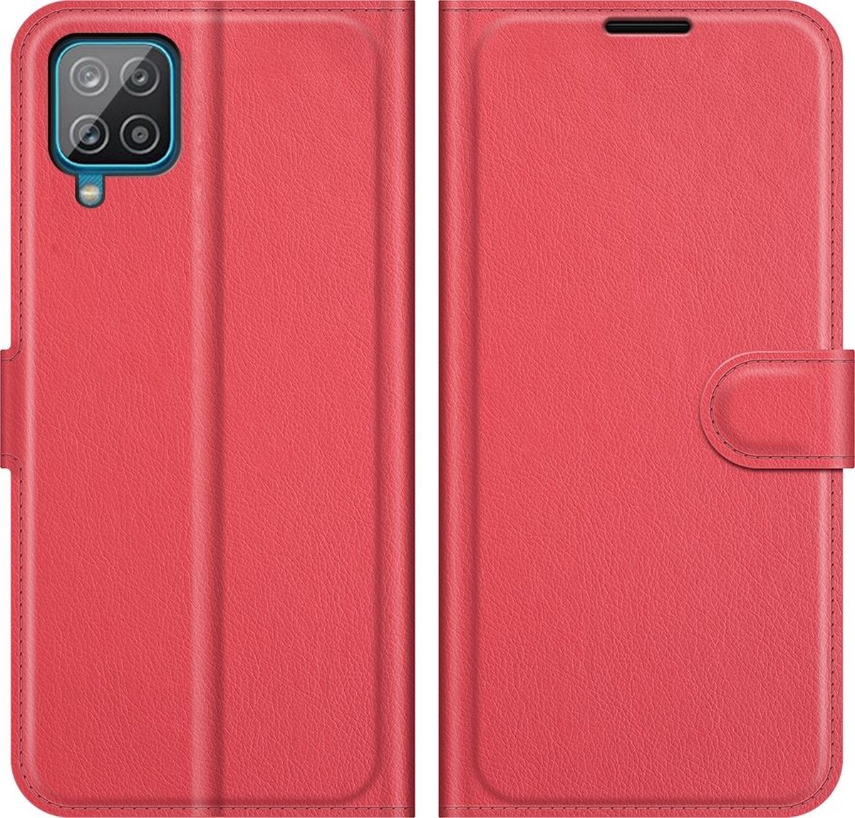 Mobigear Telefoonhoesje geschikt voor Samsung Galaxy A22 4G Hoesje | Mobigear Classic Bookcase Portemonnee | Pasjeshouder voor 3 Pasjes | Telefoonhoesje voor Pinpas / OV Kaart / Rijbewijs - Rood