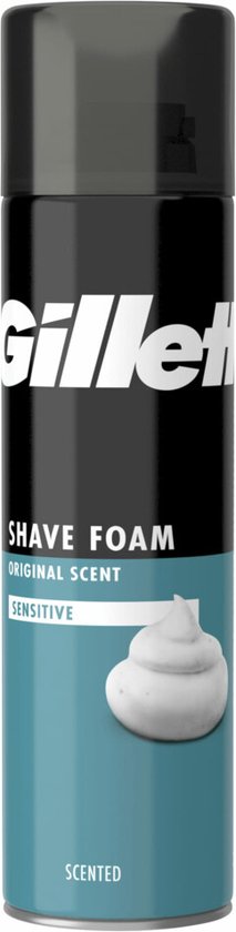 Gillette Basic Gevoelige Huid Scheerschuim Mannen - 6x200ml Voordeelverpakking - Gillette