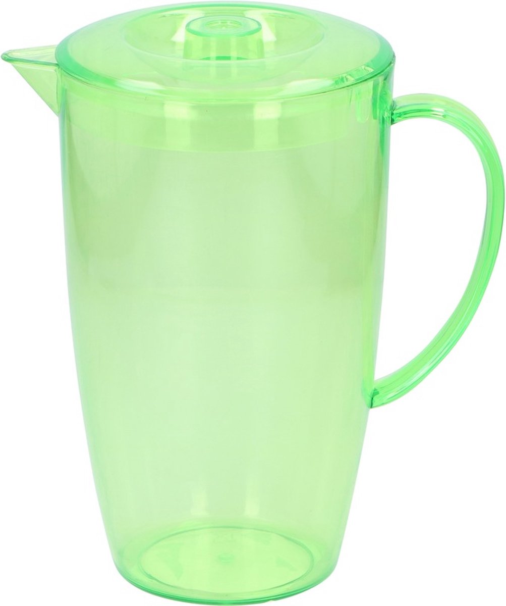 Pichet 2L Avec Couvercle - Plastique Alimentaire - Polyvalent Thé/Jus/Lait - Noir/Blanc/Rose
