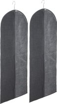 Set de 10 vêtements/housses de protection lin gris 130 cm - Housse à vêtements