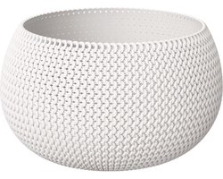 Prosperplast tafel plantenpot/bloempot - kunststof - parel wit - D30 x H22 cm - voor binnen/buiten
