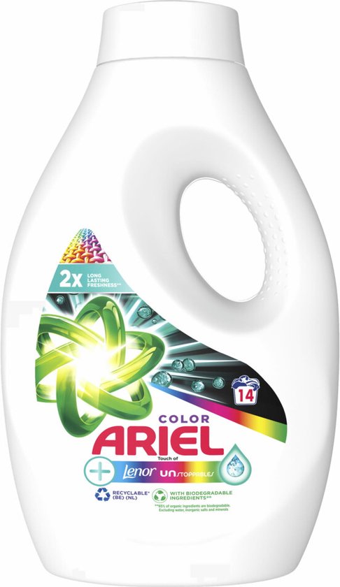 Ariel Color Vloeibaar Wasmiddel+ Lenor Unstoppables 700 ml | bol