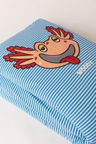 Woody dekbedovertrek - hemelblauw-blauw gestreept - axolotl vis - 221-1-DMD-S/958 - 240x220cm