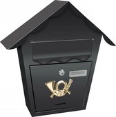 Brievenbus Wand Hangend - Wozo Husy - Postbus Mailbox - Wandbrievenbus - RVS - Zwart
