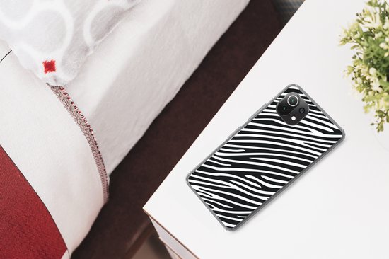 Telefoonhoesje Geschikt voor Xiaomi 11T hoesje - Dierenprint - Zebra - Zwart - Siliconen Telefoonhoesje Telefoonhoesje