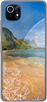 Geschikt voor Xiaomi Mi 11 hoesje - Een mooie regenboog bij Tunnels Beach op Hawaii - Siliconen Telefoonhoesje