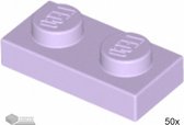 LEGO Plaat 1x2, 3023 Lavendel 50 stuks