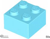 LEGO Bouwsteen 2 x 2, 3003 Medium azuur 50 stuks