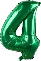 Folieballon / Cijferballon Groen XL - getal 4 - 82cm