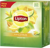 3x LIPTON - Green tea Bright citrus - 100 theezakjes