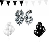 86 jaar Verjaardag Versiering Pakket Zebra