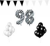 98 jaar Verjaardag Versiering Pakket Zebra