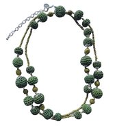 Ketting - Gebreide bolletjes - Groen - 90 Centimeter - Damesdingetjes
