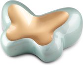 Metaal urn Butterfly blauw goud