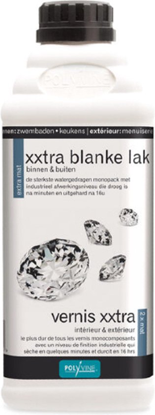 Extreem belangrijk Houden mini Polyvine XXtra Blanke lak extra mat 1 liter: de sterkste monopack lak  verkrijgbaar. | bol.com