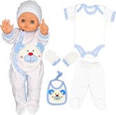 Blue Eyes- Babycadeauset voor pasgeborenen-100% natuurlijk katoen-uniseks-kleding cadeauset-babyuitrusting voor baby's van 0-4 maanden-6 delig