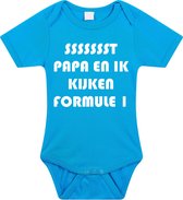 Rompertjes baby - papa en ik kijken formule 1 - baby kleding met tekst - kraamcadeau jongen - maat 92 blauw