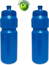2x 750ml drinkbus - Waterflessen kinderen/volwassenen - Blauw