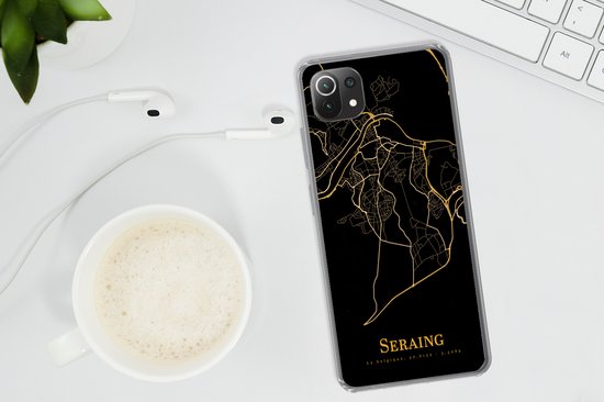 Coque Xiaomi 11T - Seraing - Carte - Or - Coque de téléphone en Siliconen