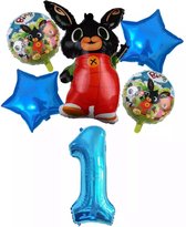 Bing Ballon Set,  Verjaardag Party Ballon Decoratie, Konijn Aluminiumfolie Ballon Nummer 1