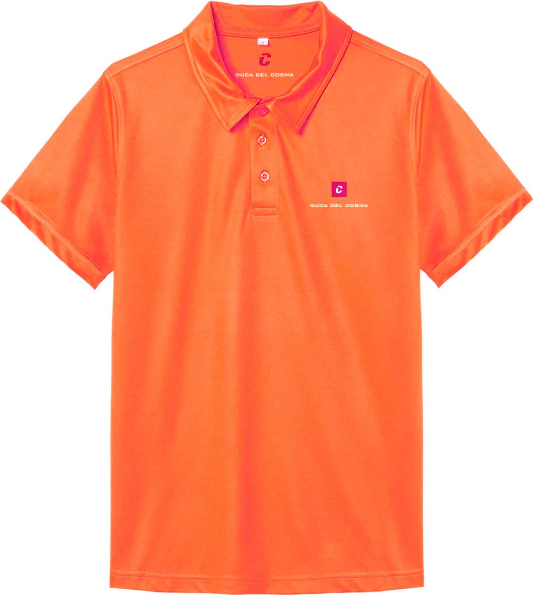 DucaDelCosma - Heren Golfpolo - Oranje - Maat XL