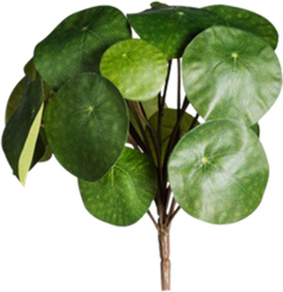 Pilea - Peperomioides - Pannenkoekplant - kunstplant - 25 blaadjes - Ø 30cm - tafelplant - zonder pot