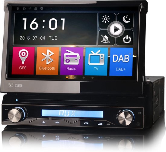 stijlvolle universele dubbele DIN-autoradio met een 8 “HD-touchscreen  scherm met... | bol.com