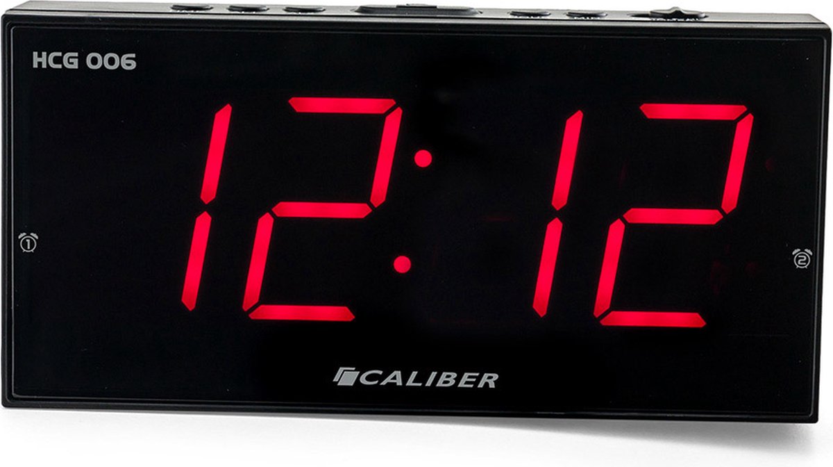 Caliber Digitale Wekker met Snooze Functie Dual Alarmklok Groot Rood  Display Strak... | bol.com