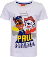 Paw Patrol wit t-shirt Marshall en Chase | maat 110/116