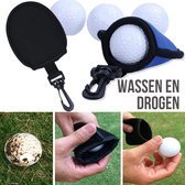 Allernieuwste Golfbal Wassen en Drogen ZWART - Golfball Washer Cleaner - Handig Cadeau Geschenk voor Golfers - Waterdicht - ZWART