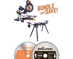 EVOLUTION - COMBOPACK R255SMS+ + MITRESTAND + ZAAGBLAD HOUT - DIA 255 MM - 2000W - 32KG