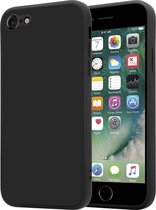 ShieldCase geschikt voor Apple iPhone SE 2022 vierkante silicone case - zwart - Siliconen hoesje - Shockproof case hoesje - Backcover case - Bescherming