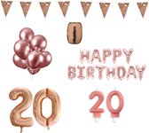 20 jaar Verjaardag Versiering Pakket Rosé Goud