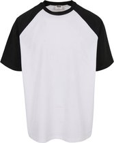Urban Classics Raglan Tshirt -XL- Organic Oversized Wit/Zwart