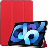 iPad Air 5 hoes bookcase Rood - iPad air 2022 hoes 10.9 - hoes iPad Air 5 smart case Kunstleer - iPad air 2020 hoes Trifold Smart hoesje