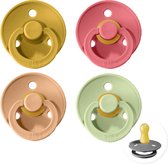 BIBS fopspeen - 4 stuks - 0-6 maand - Moustard - Pistachio - Peach - Coral