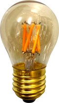 Led Lamp E27 - Kogellamp - Goud - 3W (30W) - Vintage - Kooldraadlamp - Dimbaar - Retro look - Amber kleurig - Goud kleurig - Extra warm licht - 1 Stuk
