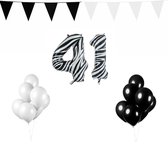 41 jaar Verjaardag Versiering Pakket Zebra